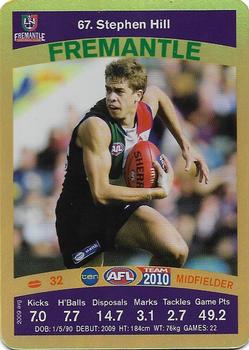 2010 Team Zone AFL Team - Gold #67 Stephen Hill Front